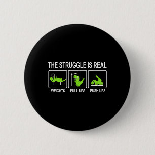 Badge Rond 5 Cm Banc de musculation pour dinosaure drôle Tractions