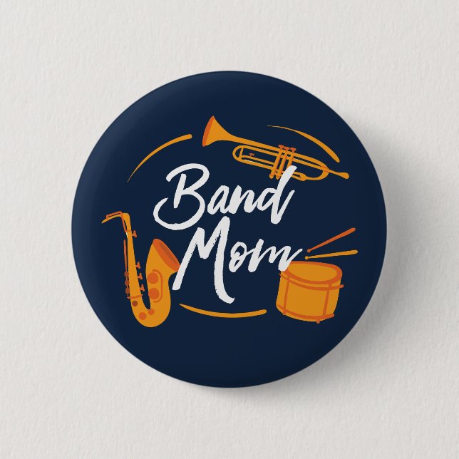 Badge Rond 5 Cm Band Maman Funny School Marching Band (Devant)