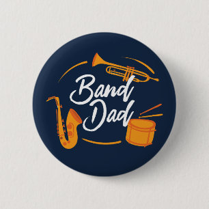 Badge Rond 5 Cm Band Papa Funny School Marching Band