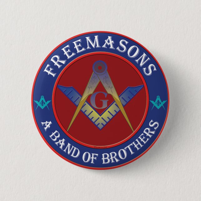 Badge Rond 5 Cm Bande de franc-maçons des frères (Devant)