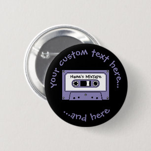 Badge Rond 5 Cm Bande de la cassette audio