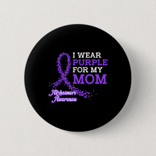 Badge Rond 5 Cm Bande de sensibilisation à la maladie d'Alzheimer