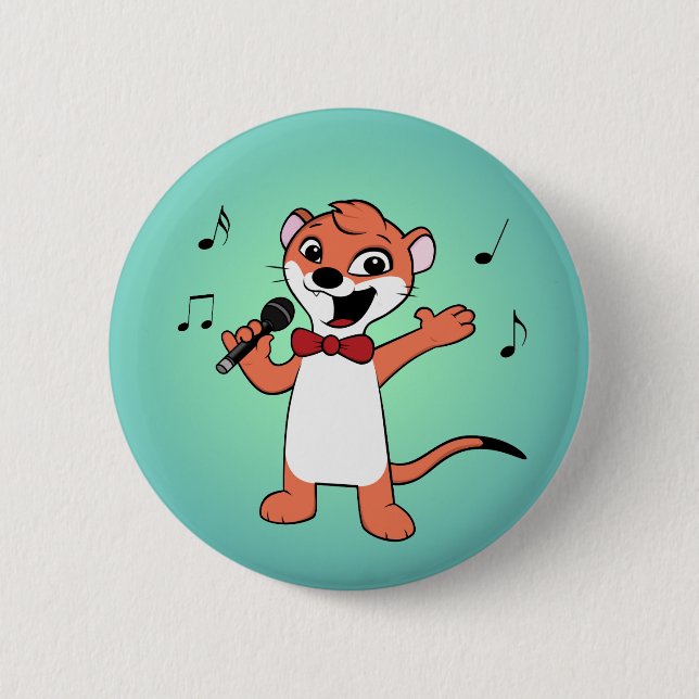 Badge Rond 5 Cm bande dessinée de belette (Devant)
