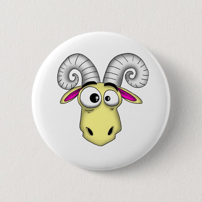 Badge Rond 5 Cm Bande dessinée de Bélier (Devant)