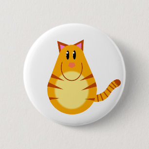 Badge Rond 5 Cm Bande dessinée de chat tigré