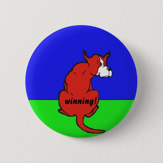 Badge Rond 5 Cm bande dessinée de chien (Devant)