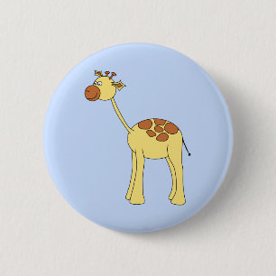 Badge Rond 5 Cm Bande dessinée de girafe