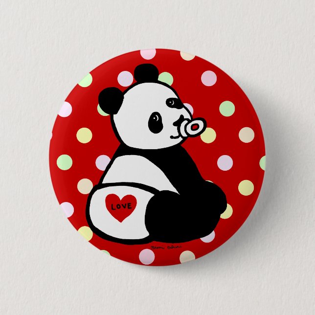 Badge Rond 5 Cm Bande dessinée de panda de bébé (Devant)