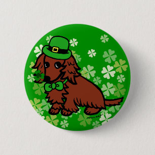 Badge Rond 5 Cm Bande dessinée de teckel de jour de St Patrick