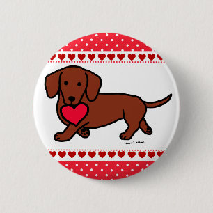 Badge Rond 5 Cm Bande dessinée de Valentine de teckel