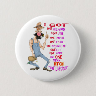 Badge Rond 5 Cm Bande dessinée drôle d'agriculteur
