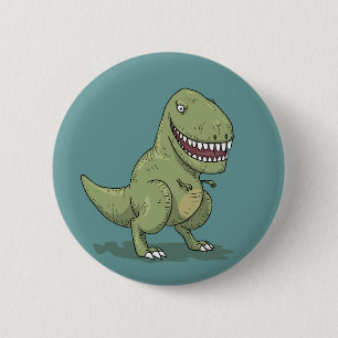 Badge Rond 5 Cm Bande dessinée du dinosaure T Rex