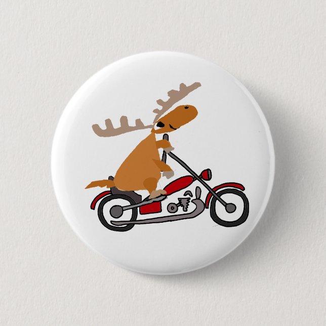 Badge Rond 5 Cm Bande dessinée mignonne de moto d'équitation (Devant)