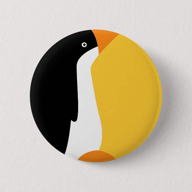 Badge Rond 5 Cm Bande dessinée mignonne de pingouin d'empereur sur (Devant)