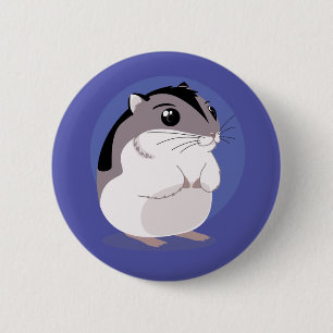 Badge Rond 5 Cm Bande dessinée naine russe de hamster