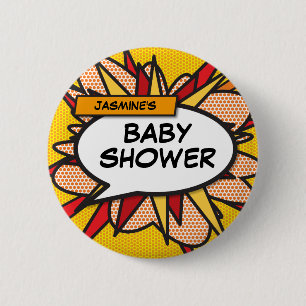 Badge Rond 5 Cm Bande dessinée personnalisée pour Baby Shower