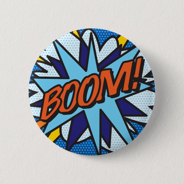 Badge Rond 5 Cm Bande dessinée Pop Art BOOM ! (Devant)