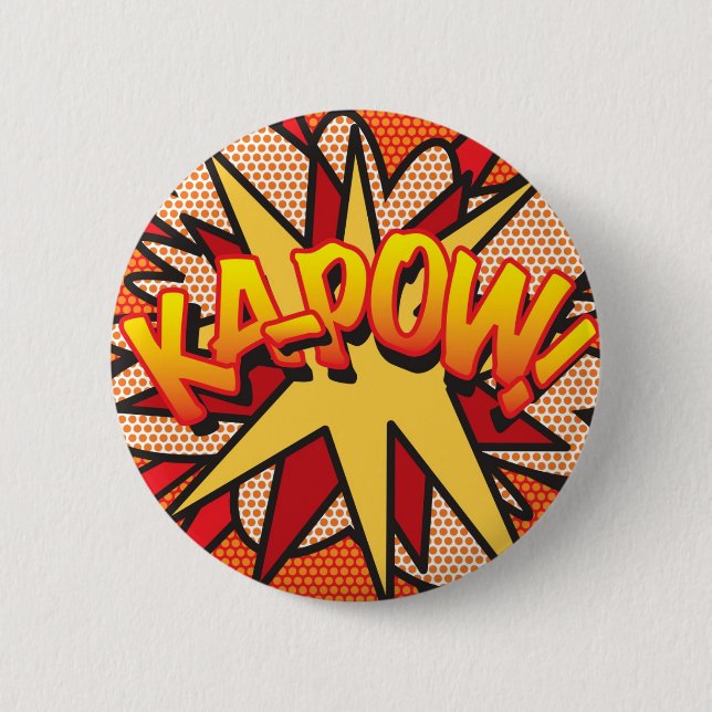 Badge Rond 5 Cm Bande dessinée Pop Art KA-POW! (Devant)