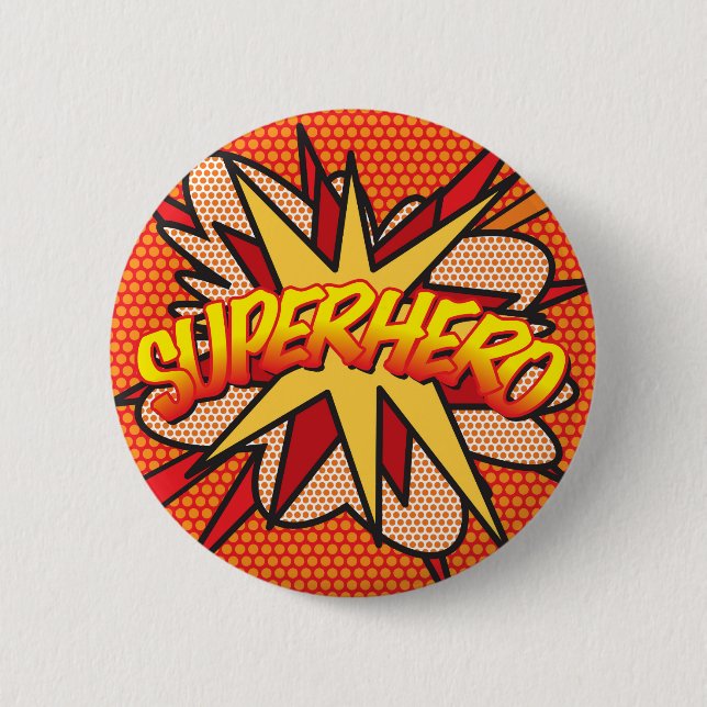 Badge Rond 5 Cm Bande dessinée Pop Art SUPERHERO (Devant)