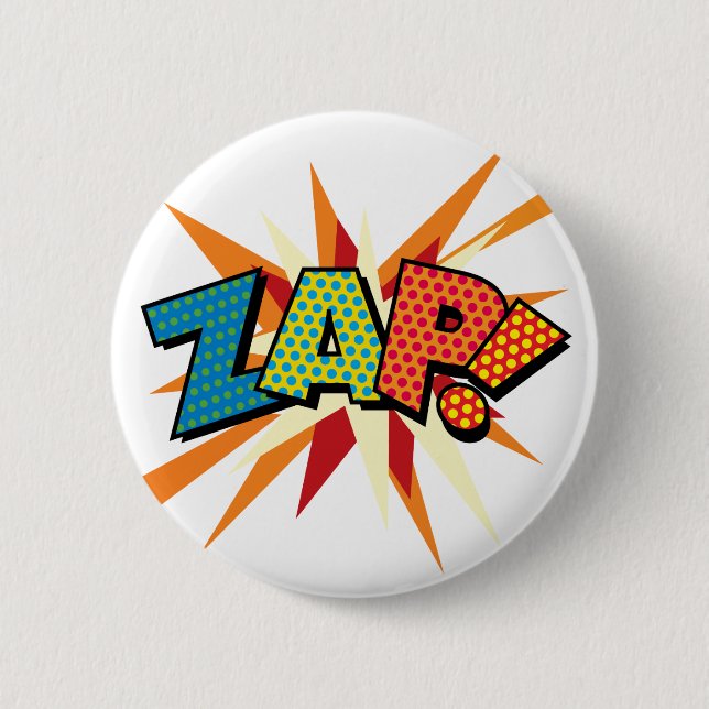 Badge Rond 5 Cm Bande dessinée Pop Art ZAP! (Devant)