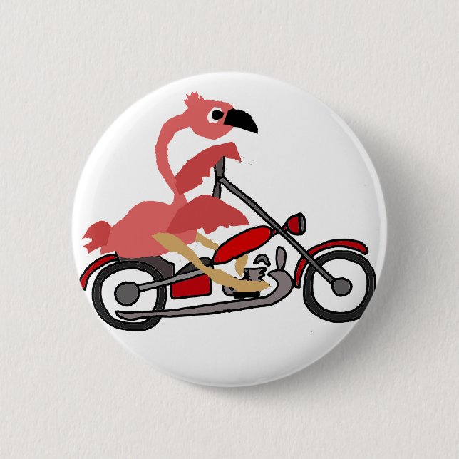 Badge Rond 5 Cm Bande dessinée rose fraîche de moto d'équitation (Devant)