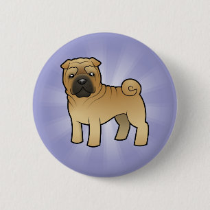 Badge Rond 5 Cm Bande dessinée Shar Pei