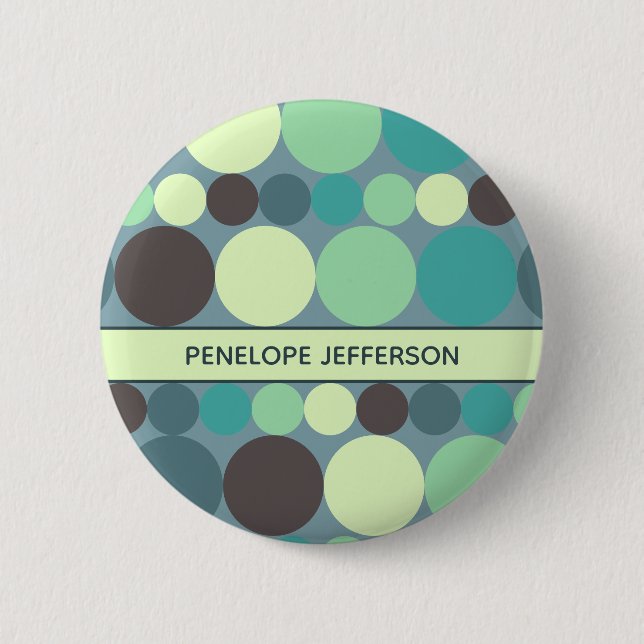 Badge Rond 5 Cm Bande Pois colorée Simple Personnalisée (Devant)