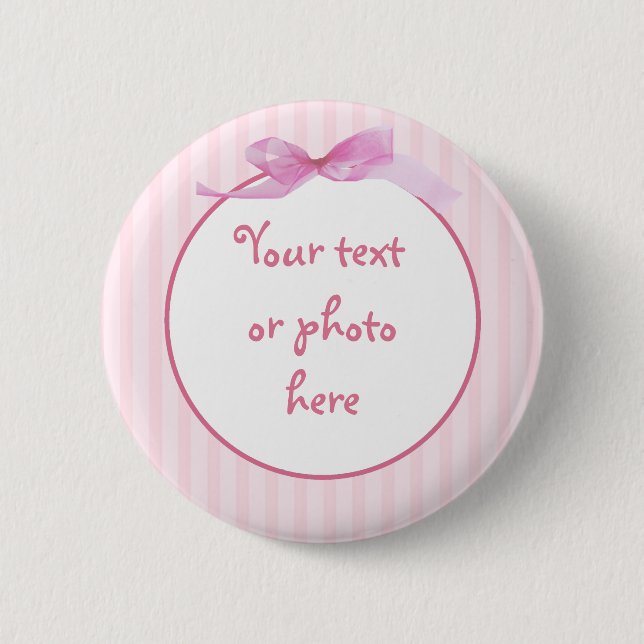 Badge Rond 5 Cm Bandes roses 2 (Devant)