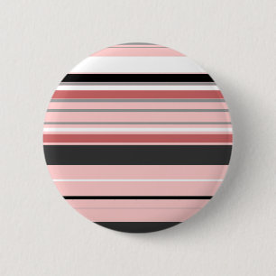 Badge Rond 5 Cm Bandes roses gris mignonnes