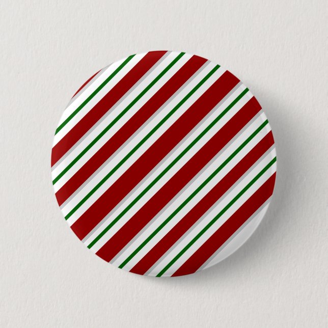 Badge Rond 5 Cm Bandes rouges et vertes (Devant)