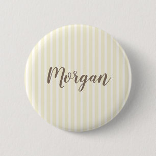 Badge Rond 5 Cm Bandes verticales jaunes et blanches