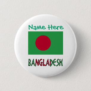 Badge Rond 5 Cm Bangladesh Drapeau Bangladeshi Personnalisé Vert