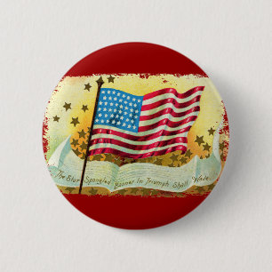 Badge Rond 5 Cm Bannière étoilée Bouton drapeau américain