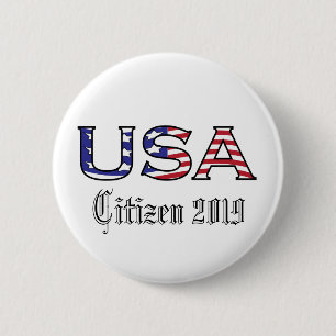 Badge Rond 5 Cm Bannière étoilée des Etats-Unis d'année de