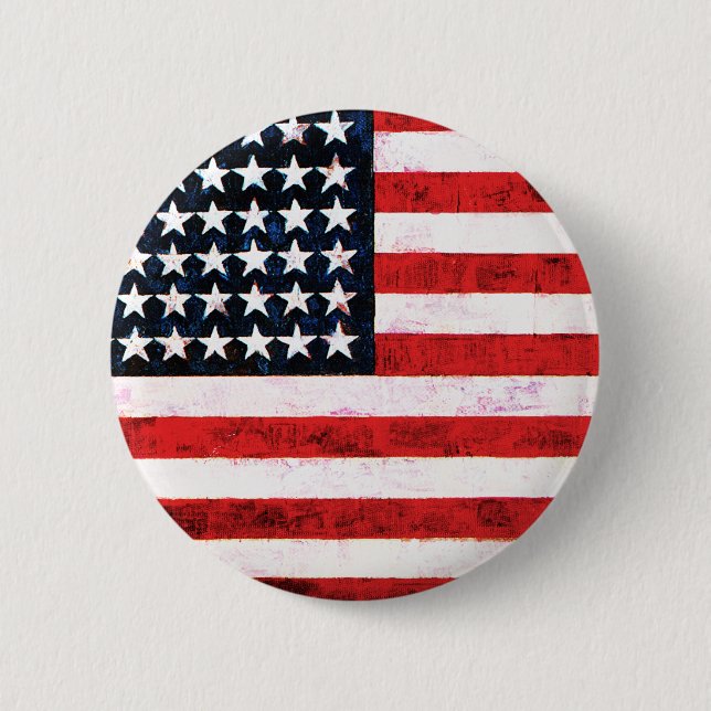 Badge Rond 5 Cm Bannière étoilée - Drapeau américain (Devant)
