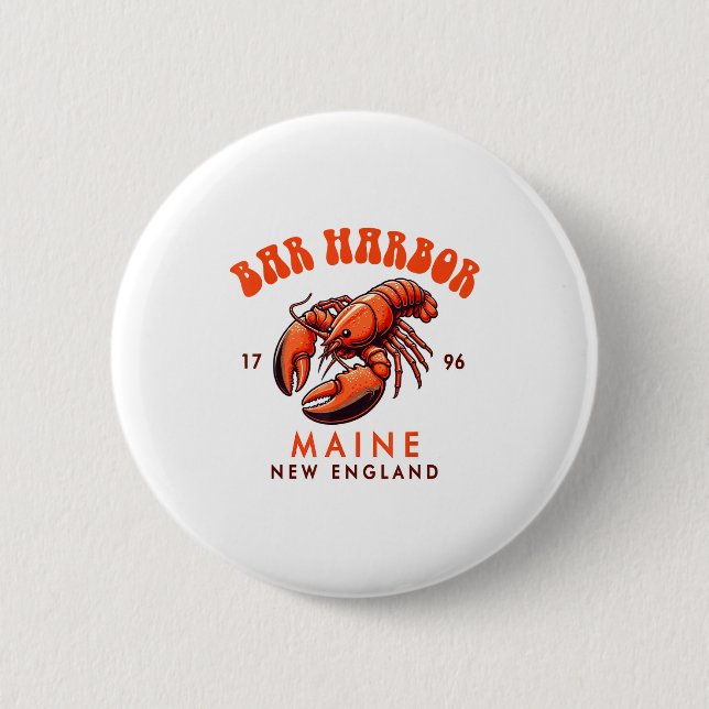 Badge Rond 5 Cm Bar Harbor Maine New England Travel Funny Bar Harb (Devant)