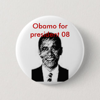 Badge Rond 5 Cm barack7, Obamo pour le président 08