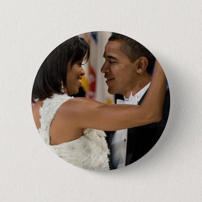 Badge Rond 5 Cm Barack and Michelle Obama (Devant)