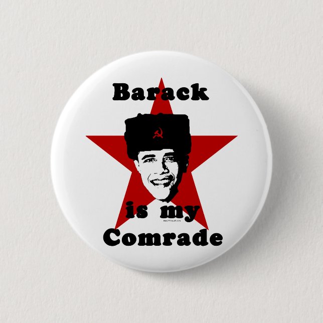 Badge Rond 5 Cm Barack est mon camarade (Devant)