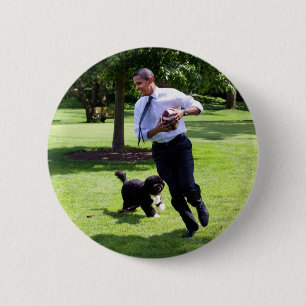 Badge Rond 5 Cm Barack et Bo Obama