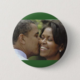 BADGE ROND 5 CM BARACK ET BOUTON DE MICHELLE OBAMA