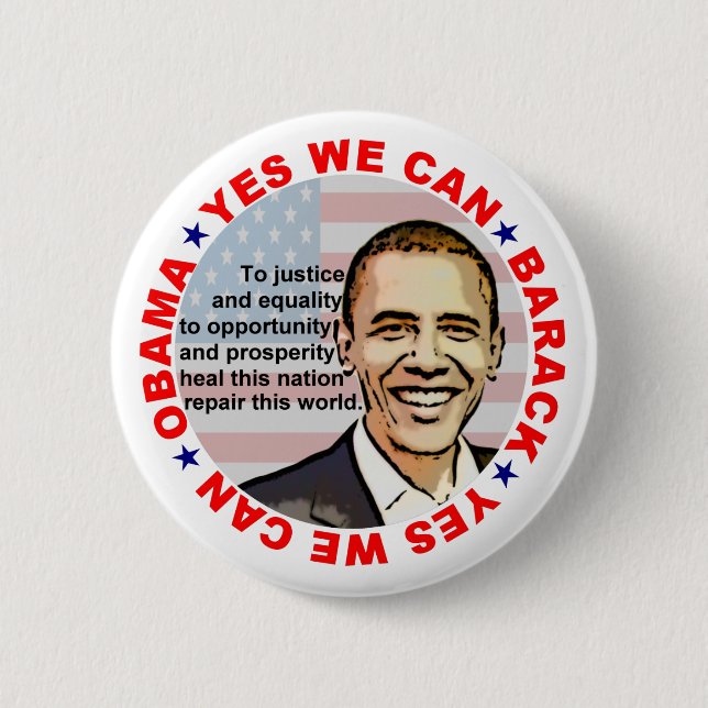 Badge Rond 5 Cm Barack Obama (Devant)