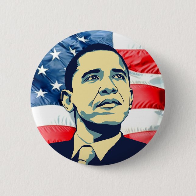 Badge Rond 5 Cm Barack Obama (Devant)