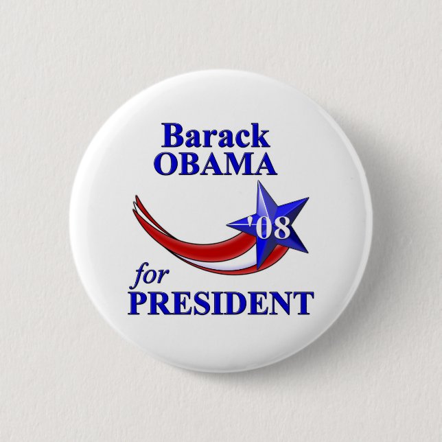 Badge Rond 5 Cm Barack Obama 08 (Devant)