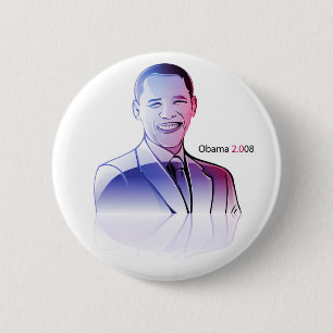 Badge Rond 5 Cm Barack Obama 2008 boutons