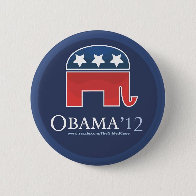 Badge Rond 5 Cm Barack Obama 2012 (Devant)