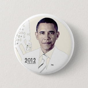 Badge Rond 5 Cm Barack Obama 2012