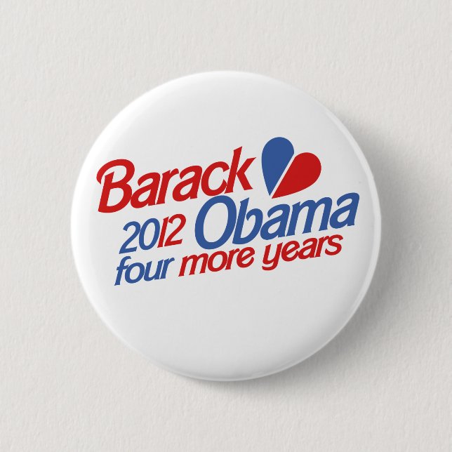 Badge Rond 5 Cm Barack Obama 2012 (Devant)