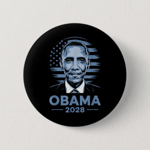 Badge Rond 5 Cm Barack Obama 2028 Obama 2028 4 juillet Rétro