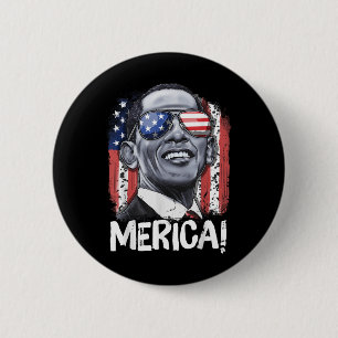 Badge Rond 5 Cm Barack Obama 4 juillet Merica Hommes Femmes Usa Am